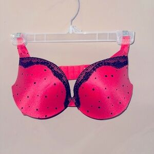 Pink and Black Polka Dot Bra